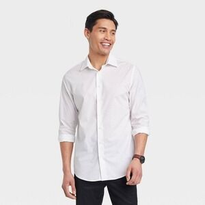 Goodfellow & Co Men Performance Dress Standard Long‎ Sleeve Button Shirt White M